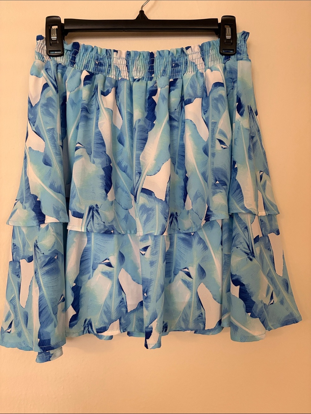 The Impeccable Pig Blue Tropical Tiered Skirt
